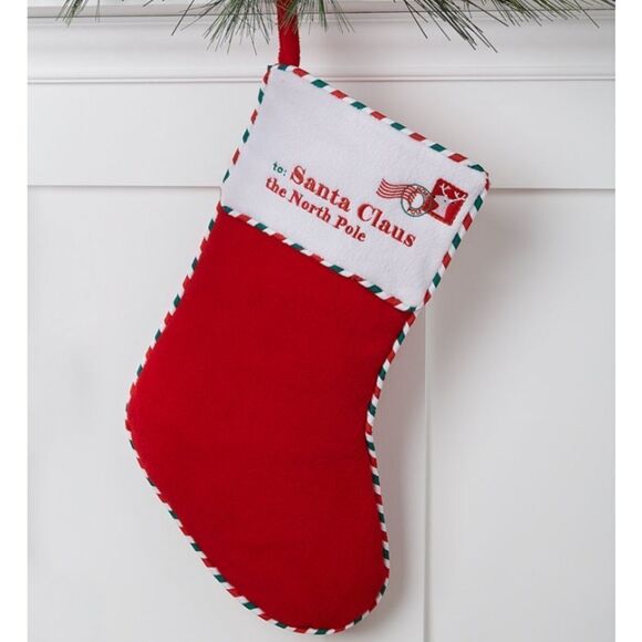 Holiday Lane Post Card Stocking, - Picture 1 of 1